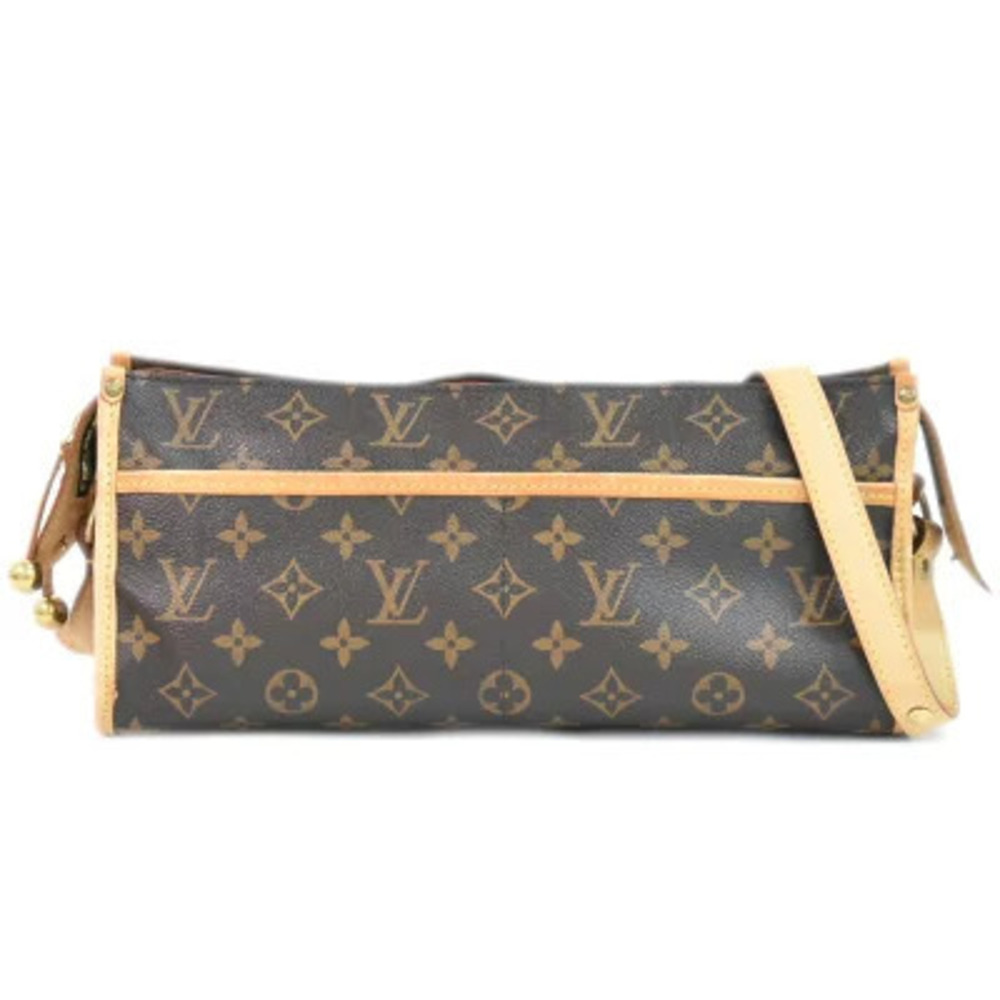 Louis Vuitton LV Popincourt Monogram Pochette Shoulder Bag Canvas Leather Brown